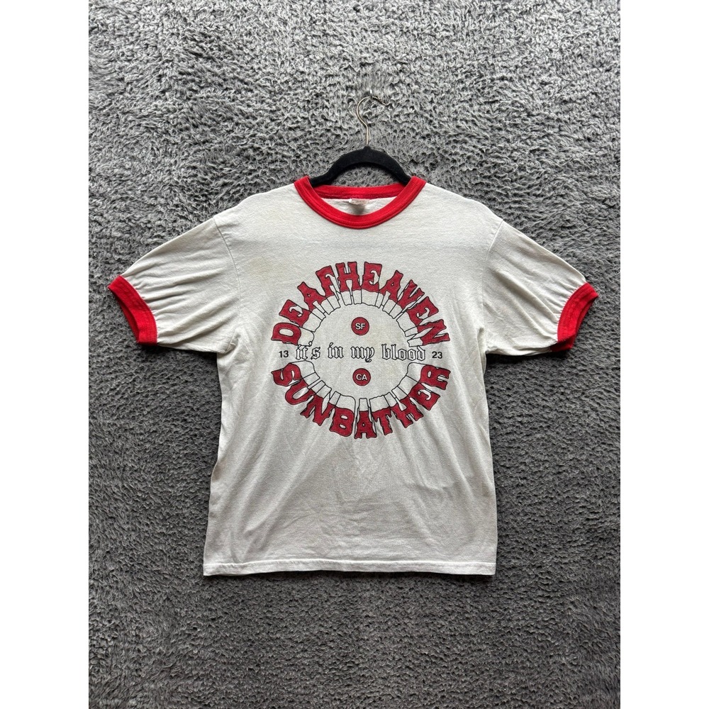 Deafheaven Sunbather Ringer Graphic Short Sleeve T-Shirt White Adult Size M